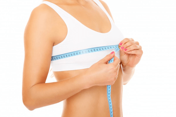 breast size measurement with centimeter